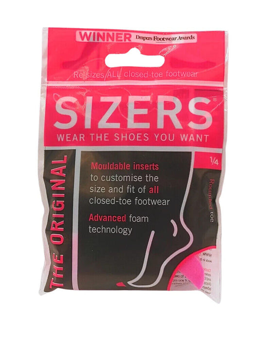 Round-Toe Shoe Sizing Inserts 1/4 Sizers (Pink)