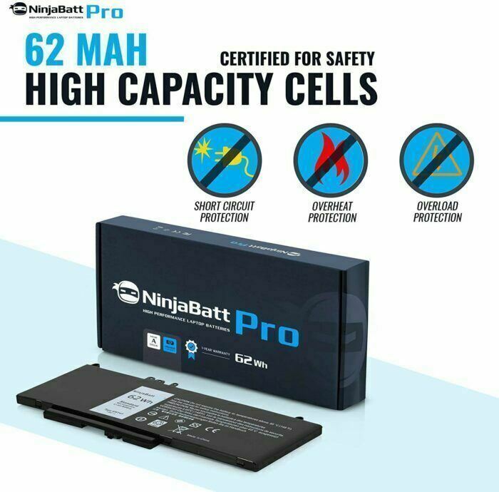Ninjabatt 6MT4T Battery For Dell Latitude E5550 E5450 Precision 079VRK 0TXF9M