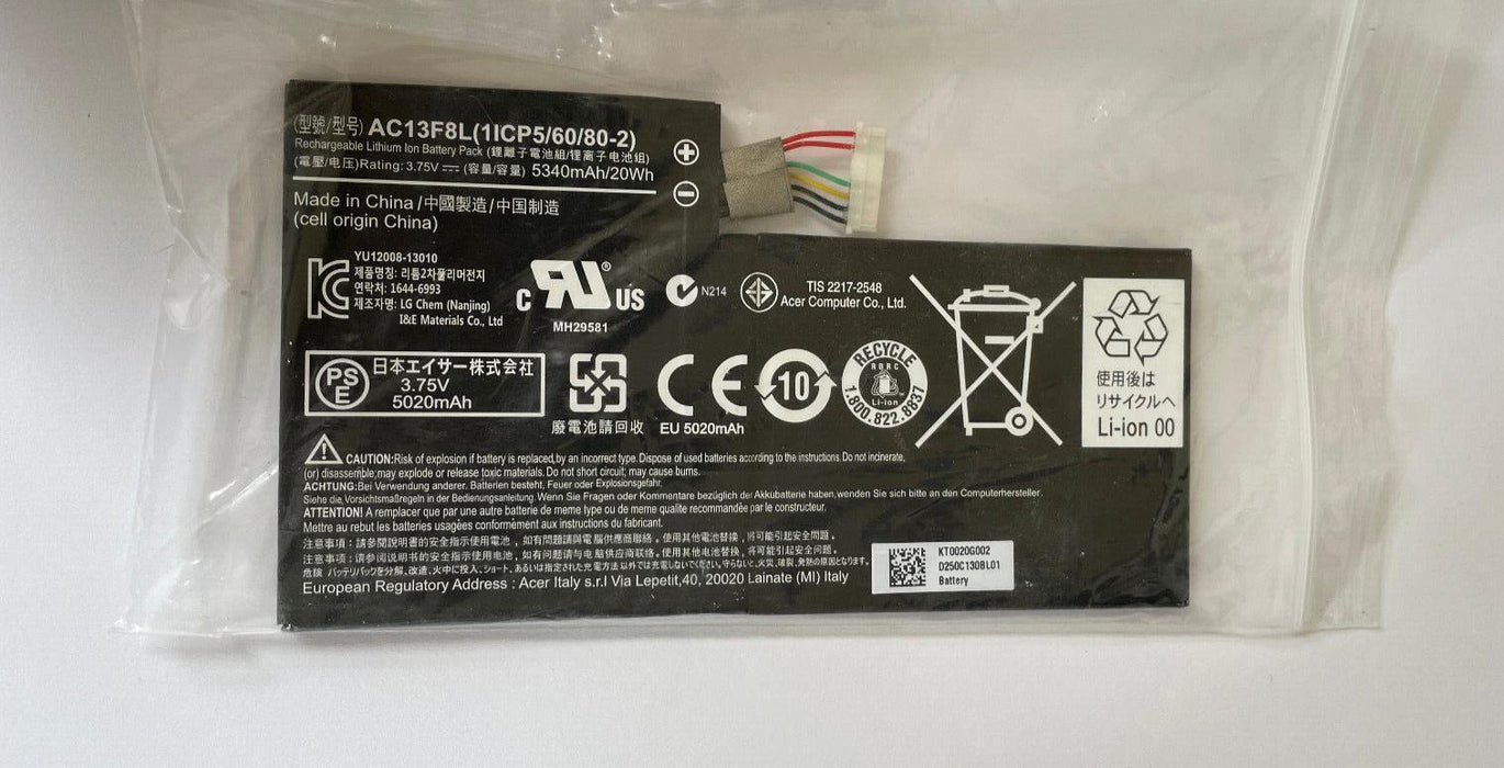 Battery AC13F8L For ACER Iconia W4 A1-810 A1-811 A1-A810 W4-820 AC13F3L(5020mAh)