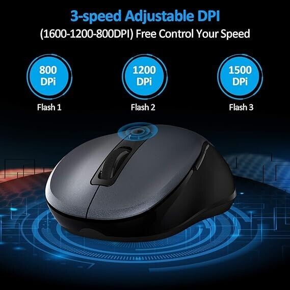 Wireless Mouse, TedGem 2.4G Portable Computer Mouse Optical USB Mouse Cordless M