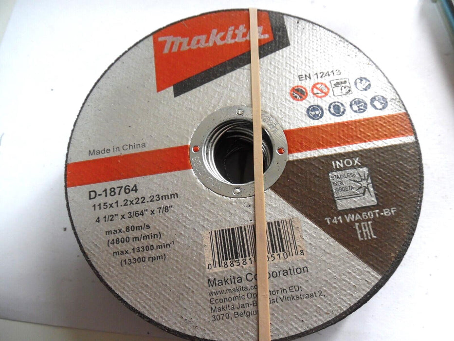 Makita D-18764-10 115mm x 1.2mm x 22.23mm Thin Cutting Discs x 22 pieces