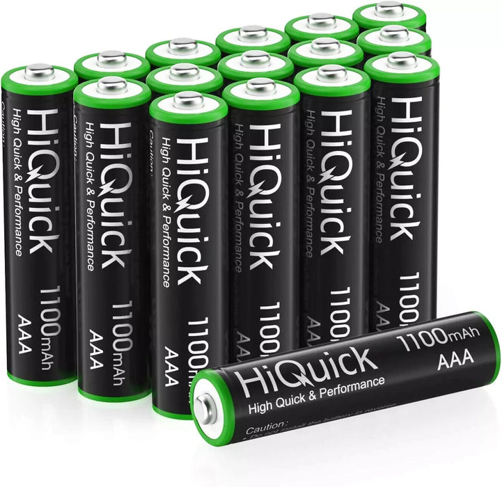 HiQuick 16 x AAA Batteries, Rechargeable 1100mAh Ni-MH Battery High Capacity of