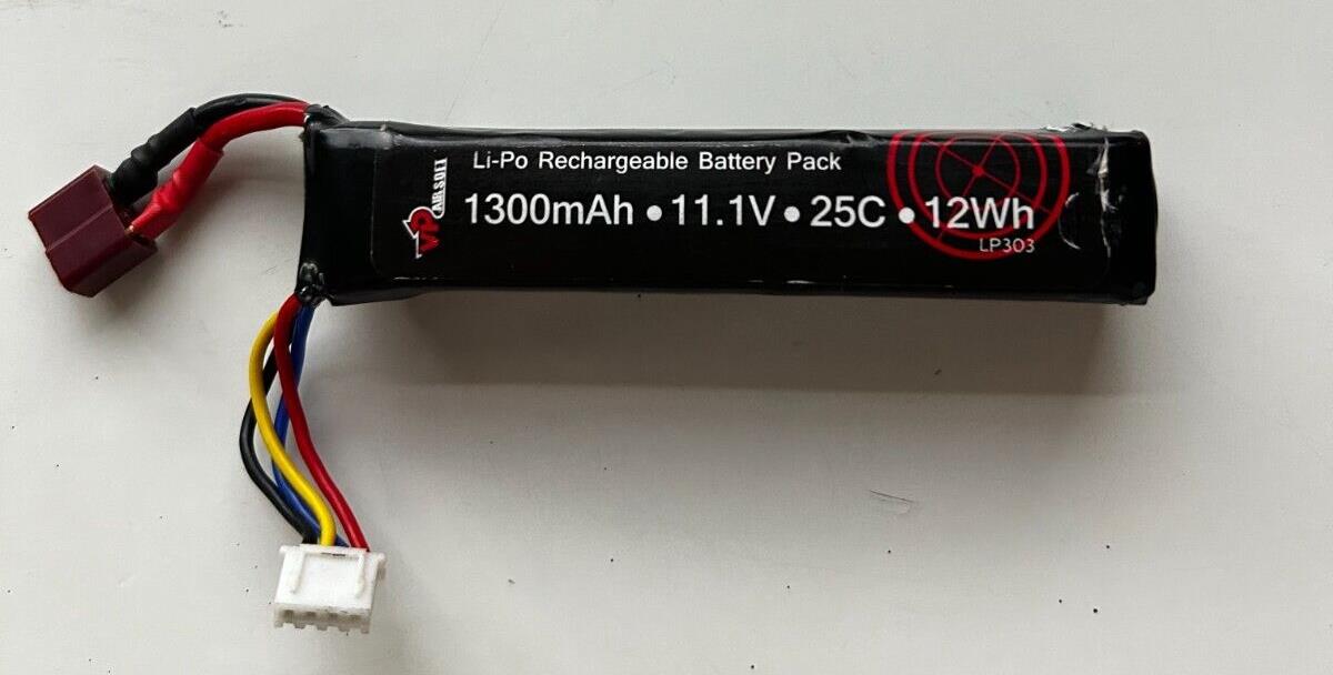 Airsoft Battery 11.1v 1300mAh 3S 25C Rechargeable LiPo Airsoft Battery LP303