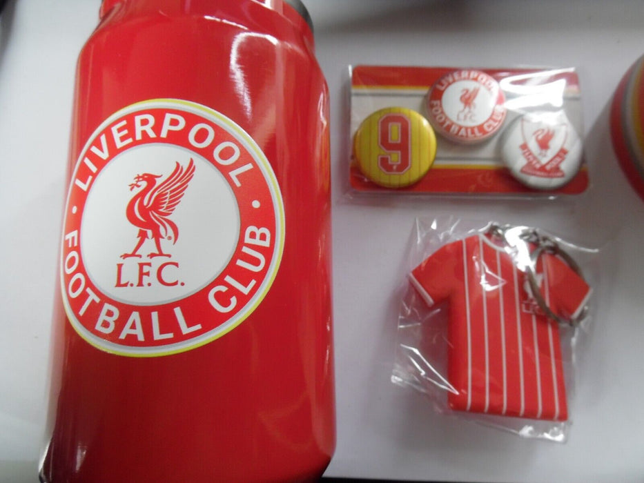 liverpool offical membership drink can with keyring and badges