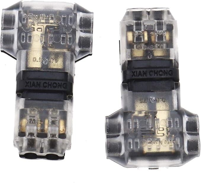 Lock Flap Style T 2 Connector for 18-22AWG Electrical Wire Connection 12 pieces