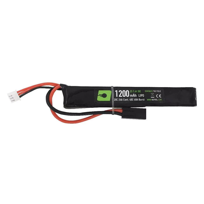 Nuprol Power 1200mah 7.4v 20c LiPo Stick Airsoft Battery - Mini Tamiya