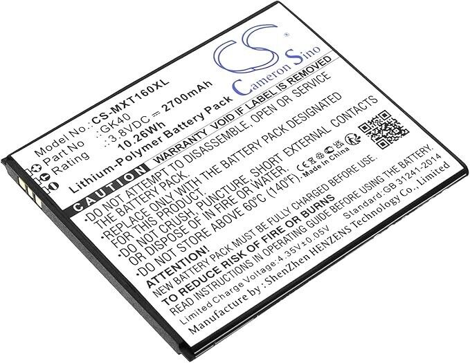 CS-MXT160XL Battery 2700mAh compatible with [Motorola] Cedric, Moto E3, Moto E3