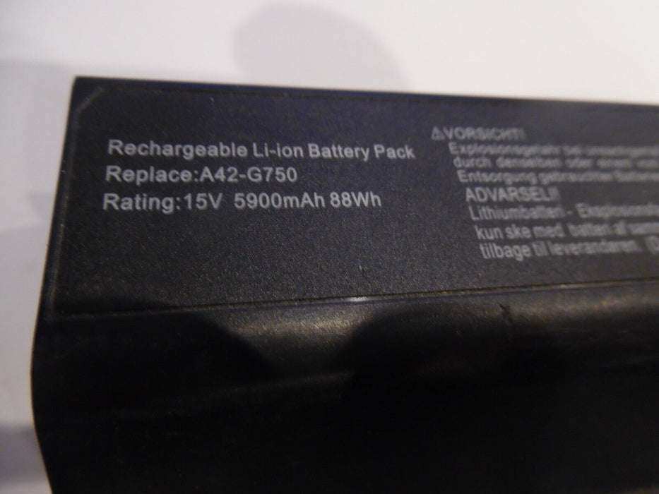 88Wh A42-G750 Laptop Battery For ASUS G750 G750J ROG G750JW 5900mAh