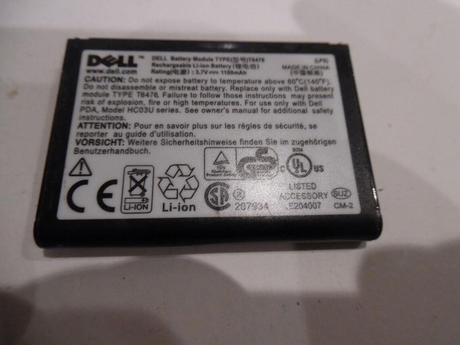 Genuine Dell T6476 3.7V 1100 mAh Battery for Axim X50/X50v/X51/X51v