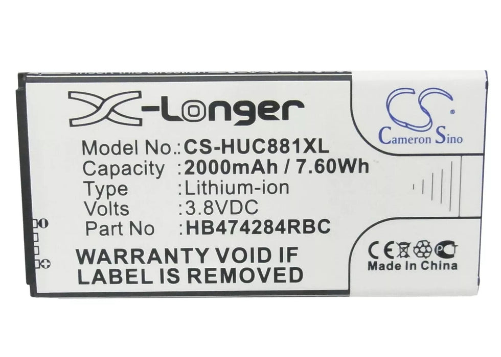 Battery for Huawei Ascend G521 Ascend G521-L076 Ascend G615 HB474284RBC 2000mAh