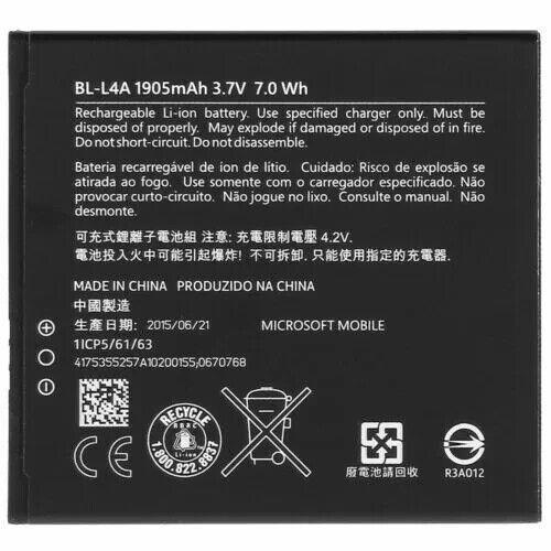 Nokia / Microsoft  Battery For Lumia 535 - 1905mAh BL-L4A- Genuine