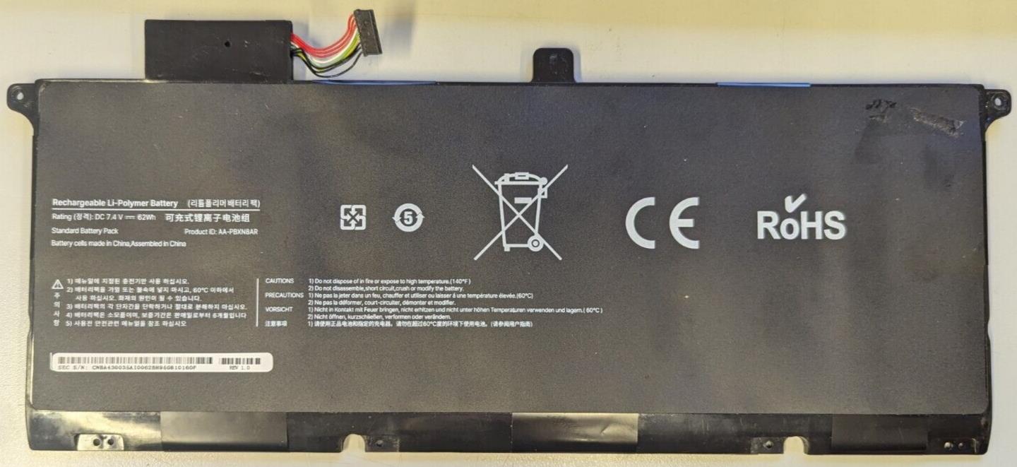 Battery for Samsung NP900X4C-A03DE 62Whr 7.4V