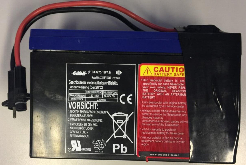 Seascooter CY200310 Battery Model No. ZS4B/YZS4b 12V7.5Ah Lead Acid Battery