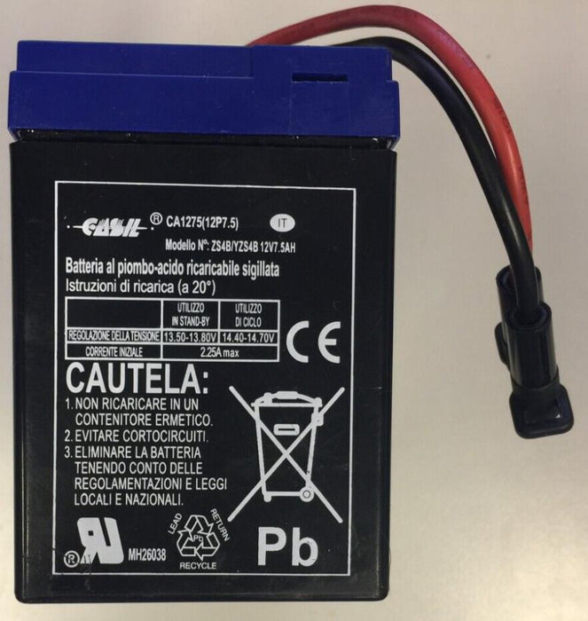 Seascooter CY200310 Battery Model No. ZS4B/YZS4b 12V7.5Ah Lead Acid Battery