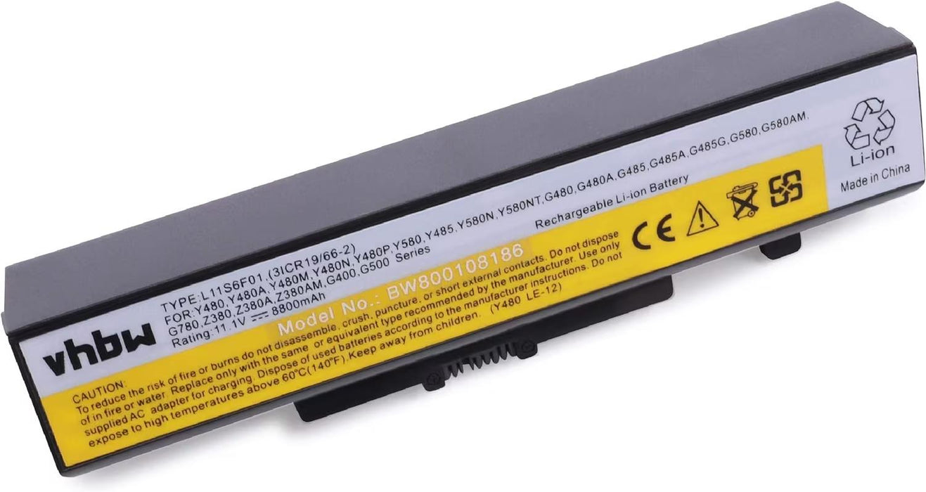 vhbw Battery Replacement for Lenovo L11P6R01, L11S6F01, L11S6Y01, L13C6Y01, LC 1