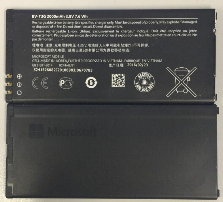 USED Battery BV-T3G Nokia Microsoft Lumia 650 2000 mAH New Original 100% Genuine