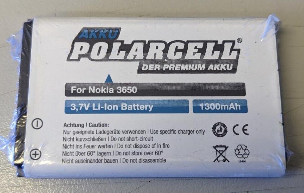 AKKU Polarcell 1300mAh 3.7V Li-ion Battery for Nokia 3650