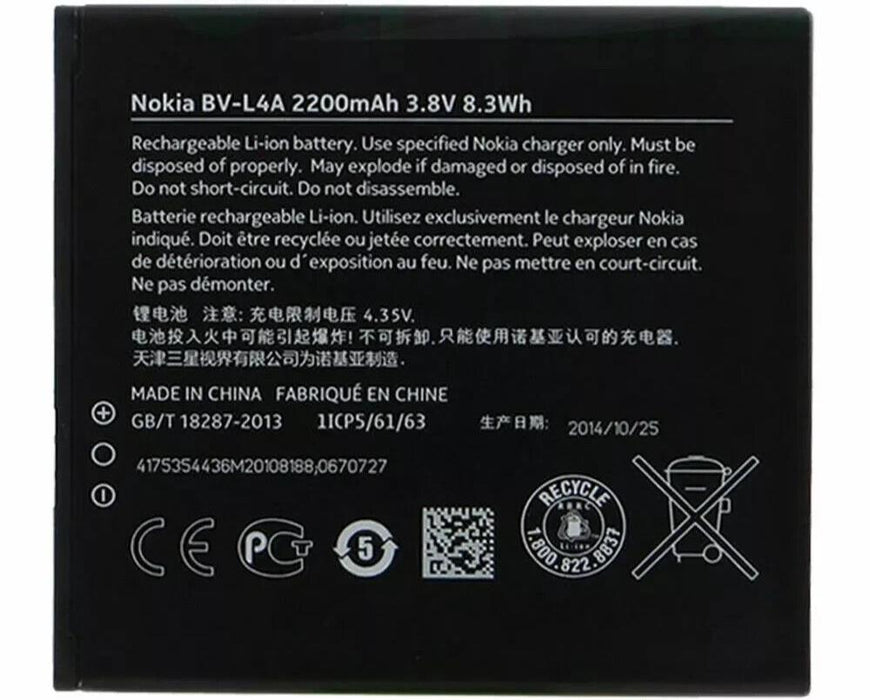 Nokia/Microsoft BV-L4A BATTERY NOKIA LUMIA 830/ NOKIA LUMIA 535  2200mAh