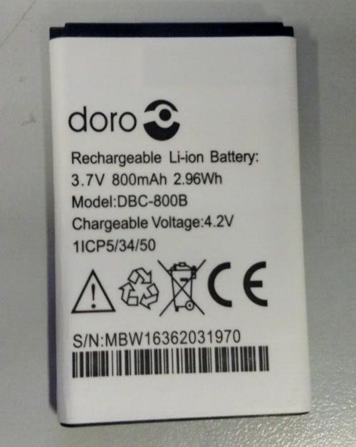 Doro Phone DBC-800D Battery 3.7V 800mAh 2.96Wh for Easy500,506,508,509,510