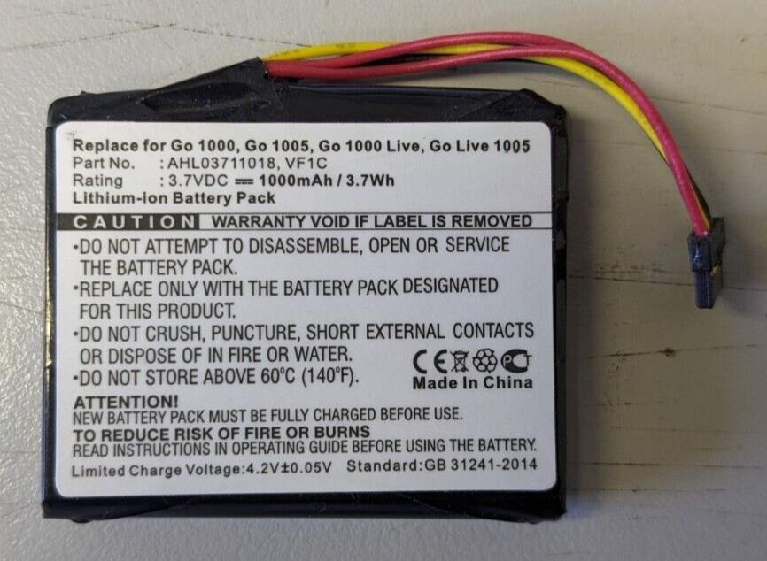 Replacement VF1C Battery 1100mAh for TomTom Go 1000 NEW