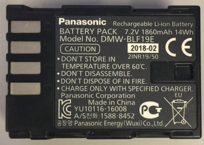 Panasonic DMW-BLF19E Battery Pack - Battery for GH3/GH4/GH5/GH5s/G9 - GENUINE