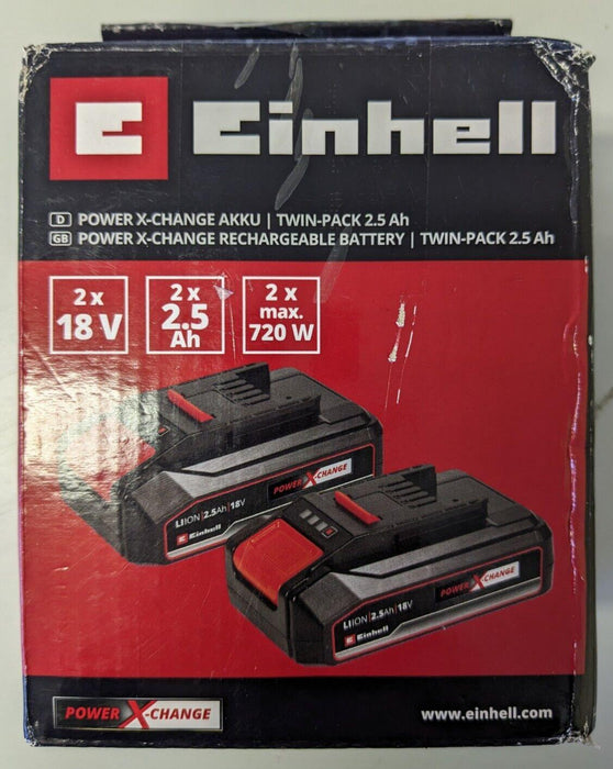 Einhell 4511524 Power X-Change Battery Twin Pack Inc 2x 2.5Ah Batteries