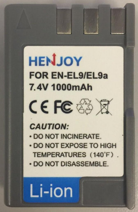 Henjoy Battery for Nikon EN-EL9 EL-EL9e 1000mAh NEW