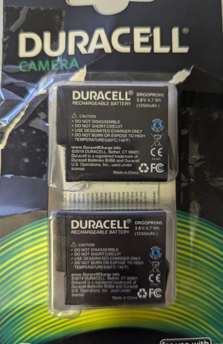 DRGOPROH5-X2 Duracell Camera Battery 3.8V 1250mAh (Pack of 2)