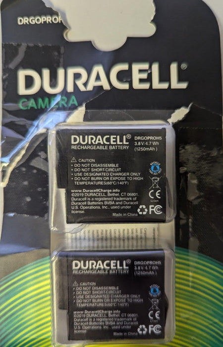 DRGOPROH5-X2 Duracell Camera Battery 3.8V 1250mAh (Pack of 2)