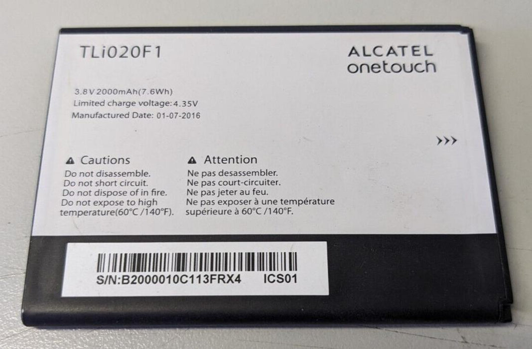 Alcatel TLi020F1 2000mAh Battery for Alcatel USED