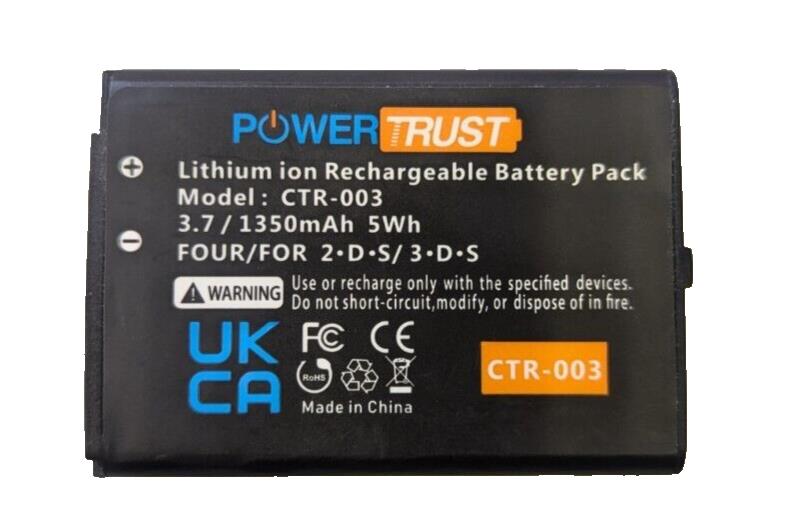 PowerTrust 1350mAh CTR-003 CTR-001 Battery for Nintendo 3DS, 2DS
