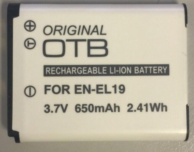 Battery for Nikon EN-EL19 Li-ion Battery 650mAh