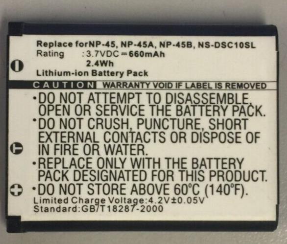 Battery for Fuji / Fujifilm NP-45A NP-45 660mAh
