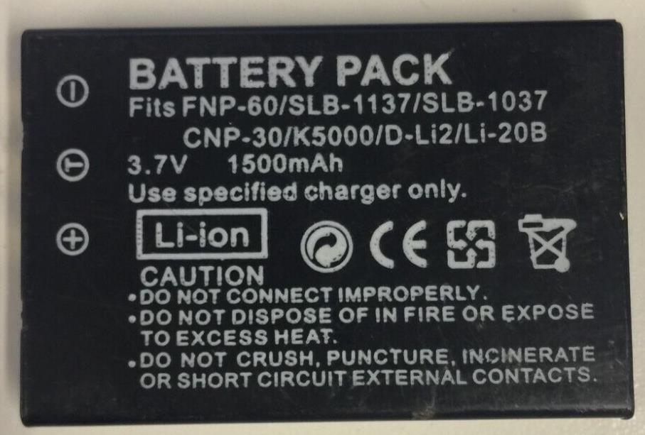 Battery Replacement for Fujifilm NP-60 Battery 1500mAh USED