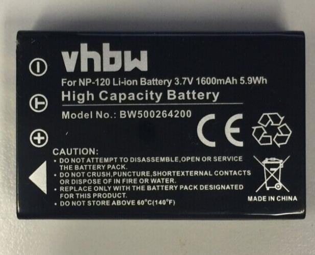 Replacement Battery for  Fujifilm NP-120 1600mAh