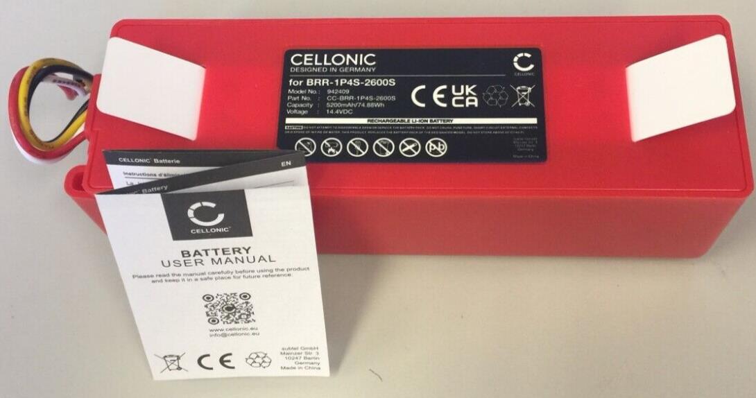 Cellonic Battery Compatible with Roborock E5, S5, S6, S7, S8 Pro Ultra, 5200mAh