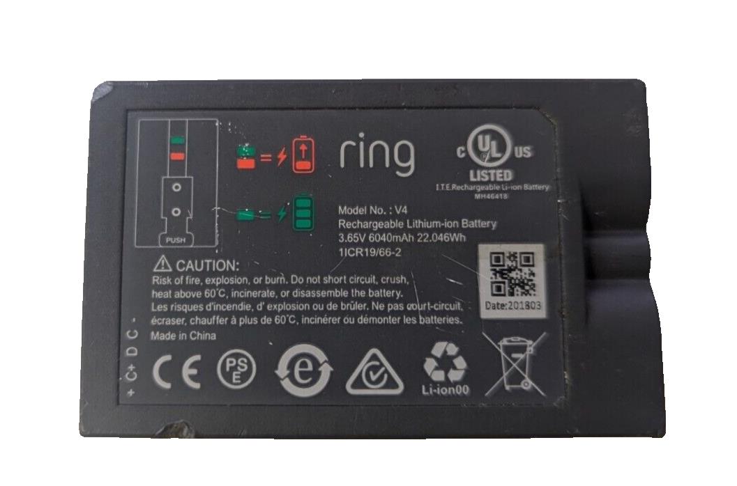Ring V4 6040mAh Rechargeable V4 Battery Ring Doorbell (USED)