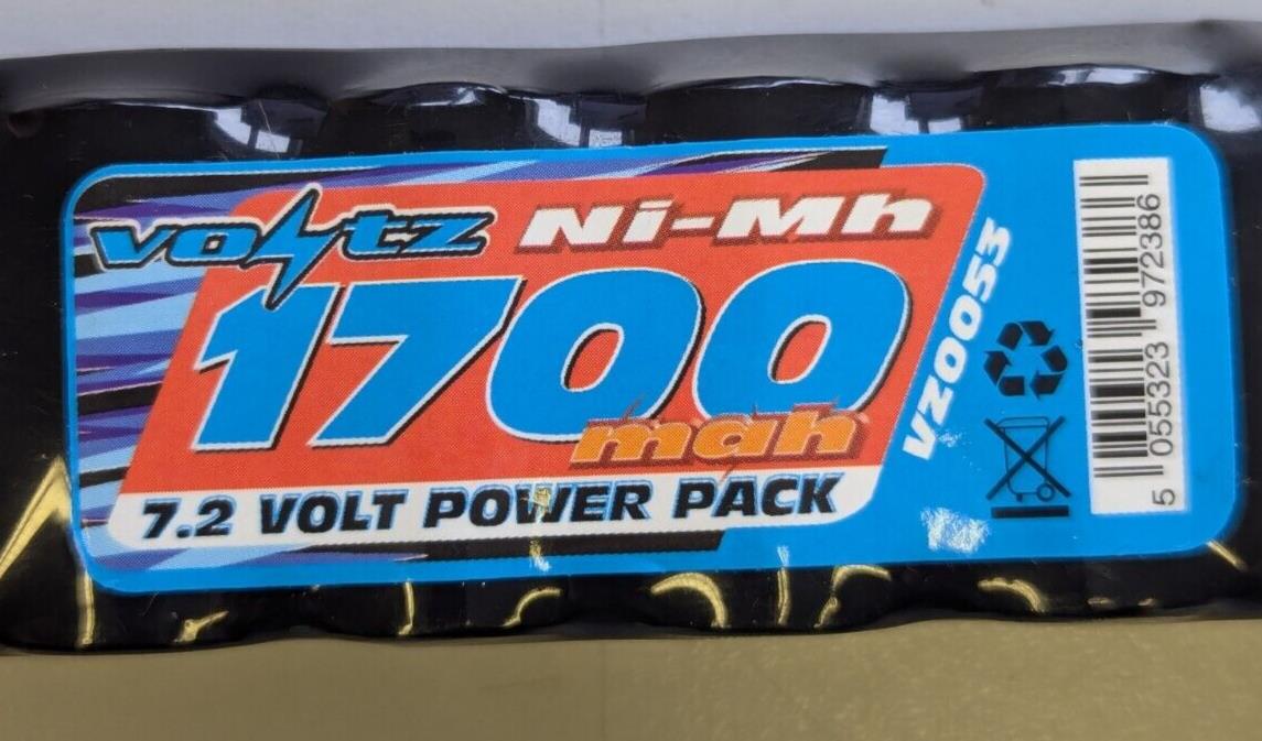 Voltz VZ0053 1700mAh 7.2v NiMH Straight Pack Battery 6 Cell With Mini Tamiya Con