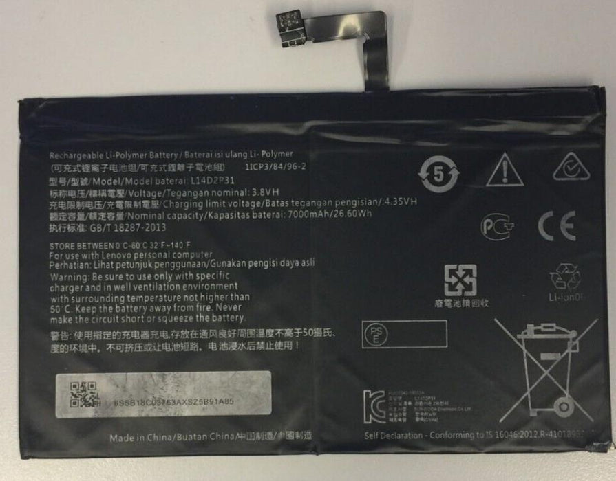 L14D2P31 Battery For Lenovo TAB 2 A10-30 TB2-X30F TB2-X30L TB2-X30M A10-70 /-70F