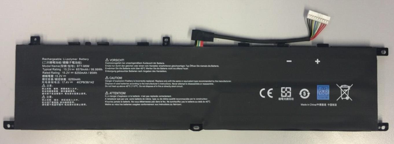 BTY-M6M battery for MSI Raider 11UE 11UG GE76 GE66 Raider MSI Creator 15 A10SFS