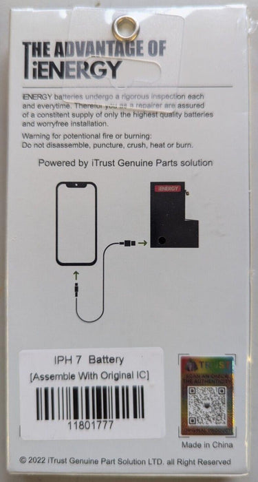 iEnergy FULL CAPACITY Replacement Battery For Apple iPhone 7/7G