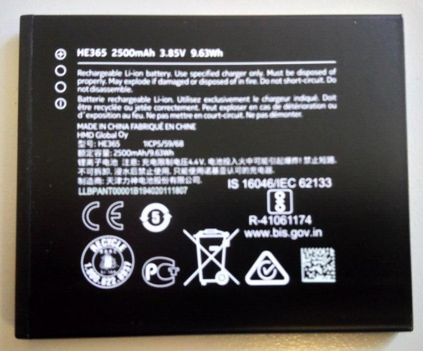 Nokia Used HE365 Battery For NOKIA 1 PLUS TA-1130/1123/1127/1111 / 2500mA