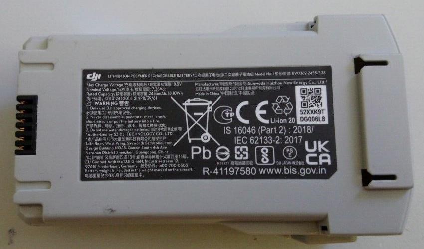 Used DJI Mini 3 or 4 Genuine Li-ion Polymer Battery 2453mAh BWX162-2453-7.38