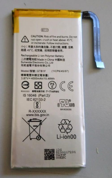 New Replacement Battery for Google Pixel 5 GTB1F 4000mAh