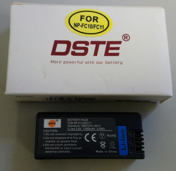 DSTE Battery For Sony Replaces NP-FC10 / NP-FC11 3.7V 1400mAh Li-Ion