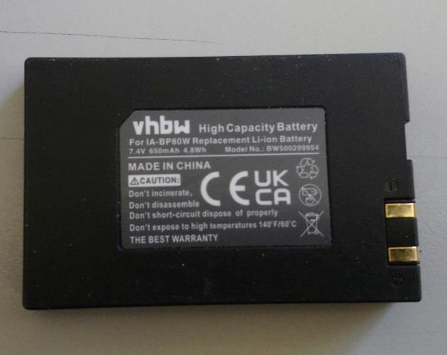 New VHBW IA-BP80W Liion Battery FOR Samsung DIGITAL Camera Camcorder 7.4V 650mAh