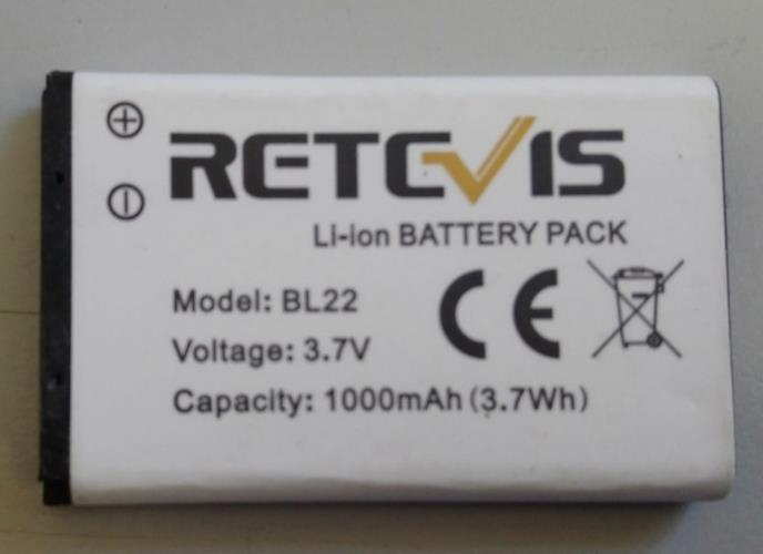 Retevis BL22 Battery 3.7v 1000mAh