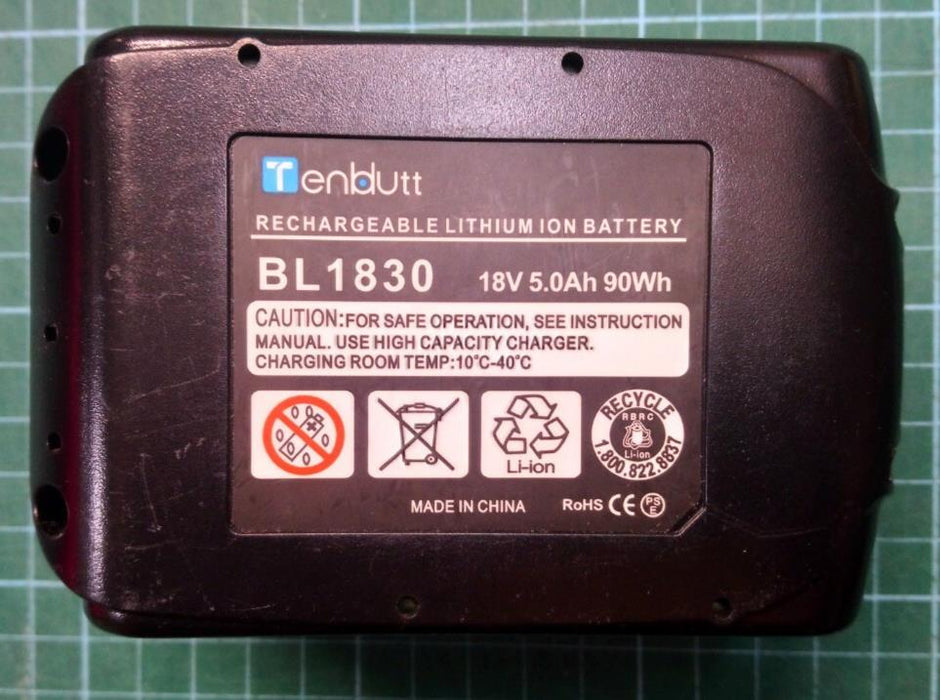 Tenblutt Replacement battery For Makita BL1830 18V 5.0Ah Used