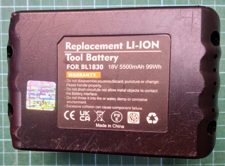 Replacement battery For Makita BL1860B 18V 5.5Ah