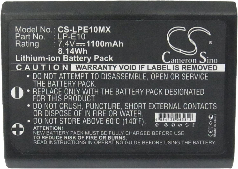 CS-LPE10MX Battery 1100mAh compatible with [Canon] DS126291, DS126491, DS126621